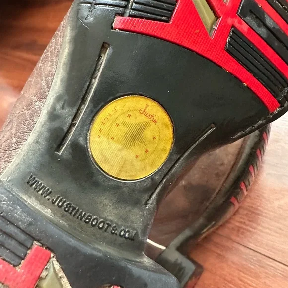 Justin Boots Purple and Brown Women's Cowboy Boots - Picture 10 of 16